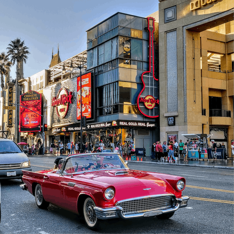 Stay in the peace of the Hollywood Hills, but just an eight-minute drive from Hollywood Boulevard