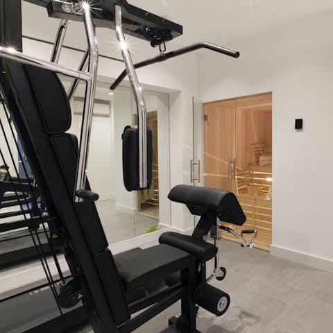 Stay active and start the day with a workout in the home gym