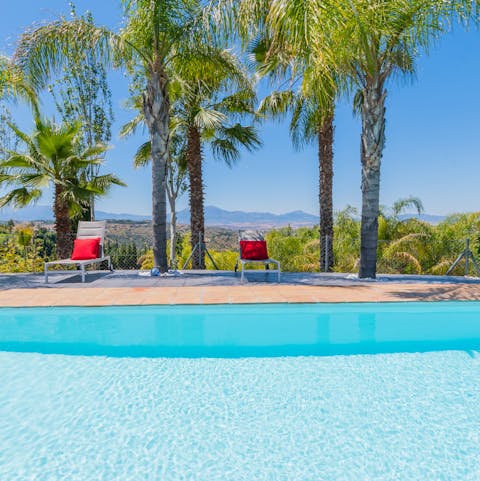 Take in the wonderful views from your private swimming pool