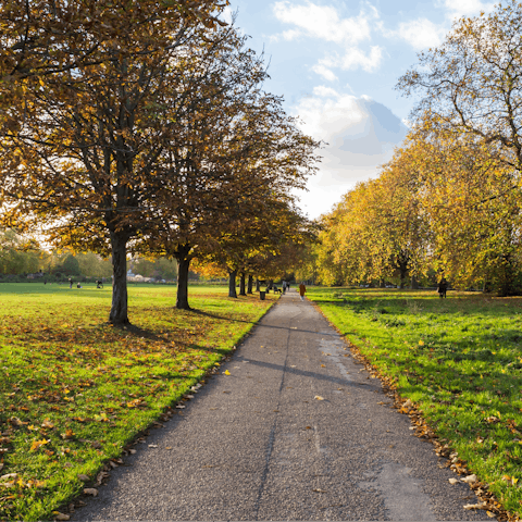 Walk to Hyde Park in less than fifteen minutes from your home