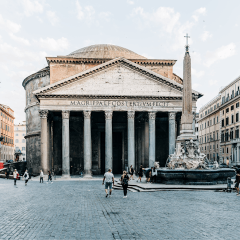 Visit the Pantheon, a nine-minute walk away