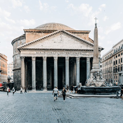 Visit the Pantheon, a nine-minute walk away