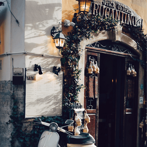 Meander into Trastevere for charming restaurants and an old-world vibe