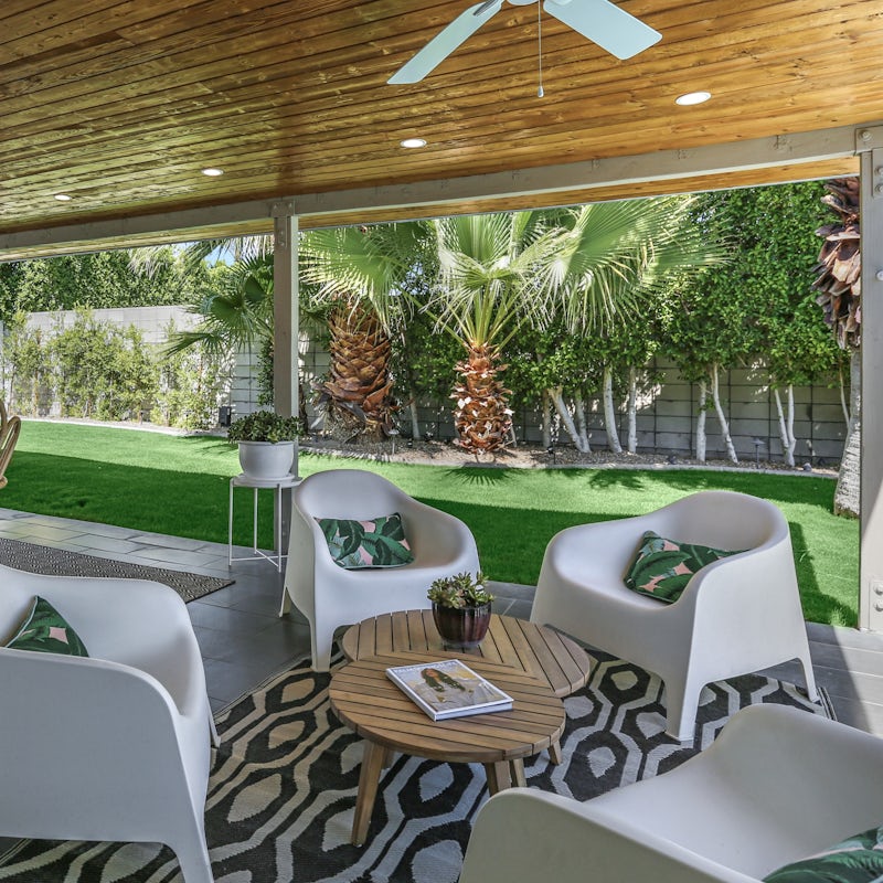 Start your day with a coffee on the covered patio