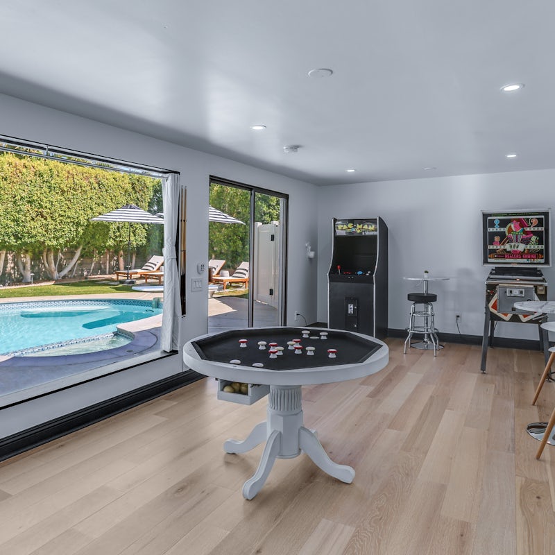 Challenge your loved ones to a game of bumper pool or play on the pinball machine