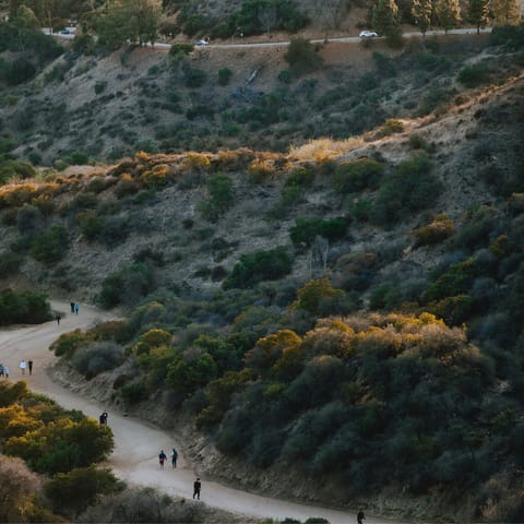 Go for a hike around scenic Griffith Park, only a five-minute walk away