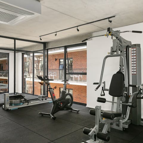 Stay on top of your fitness routine in the on-site gym