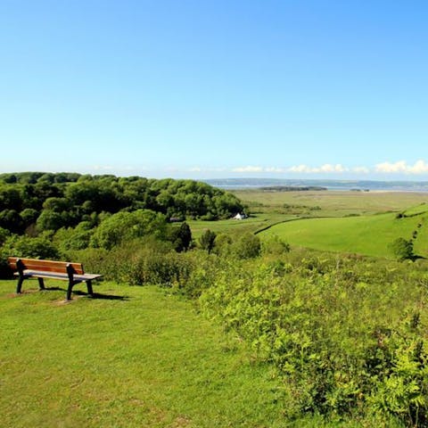Explore the coastal beauty of the Gower Peninsula, starting ten minutes' drive from the home
