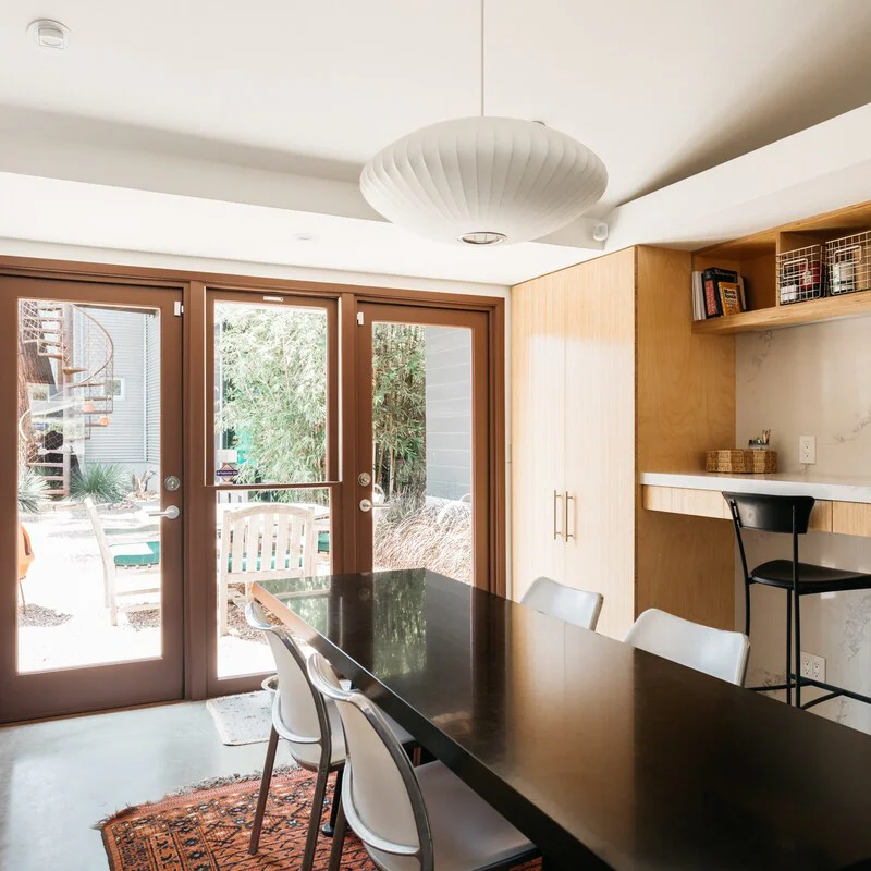 Start your day in the bright kitchen