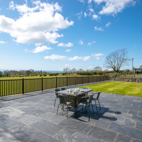 Enjoy meals alfresco in the warmer months, soaking in the crisp fresh air and enjoying the view