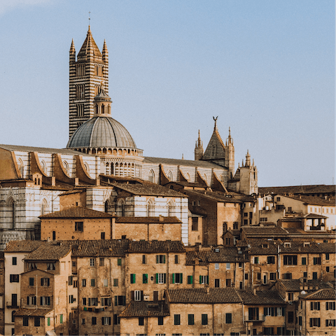 Explore the historic streets of Siena – just 14 kilometres away