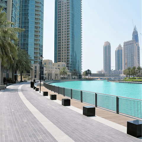 Take a stroll around Dubai Marina, only ten minutes' walk from the home