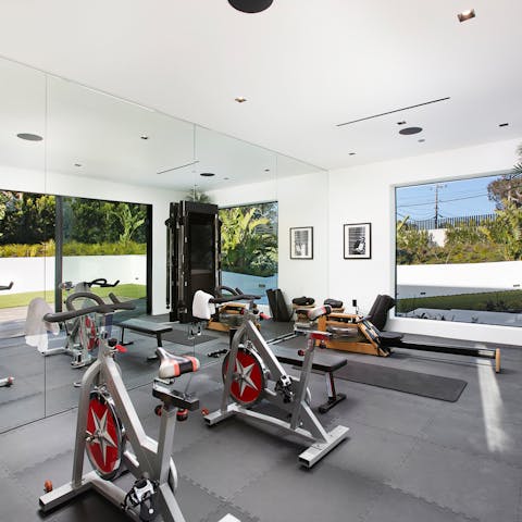 Keep up with your fitness routine in the villa's gym