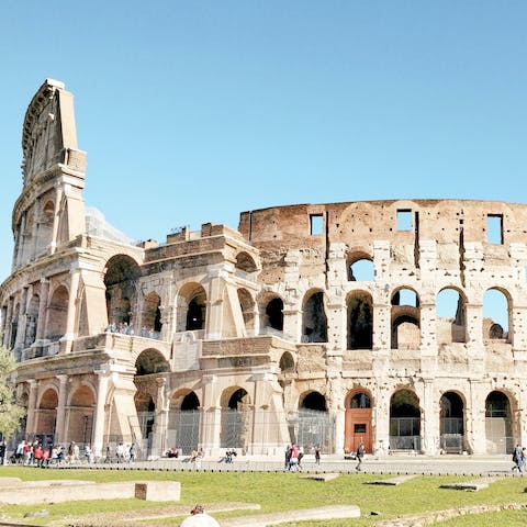 Go and see the iconic Colosseum up close and personal, a twenty minute walk away