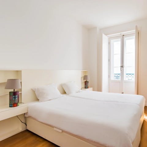 Snuggle up in the comfortable bed after sightseeing around the city