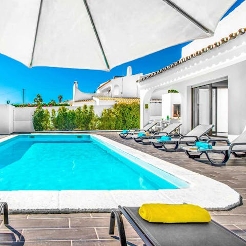 Take a dip in the private pool for some respite from the Portuguese sun