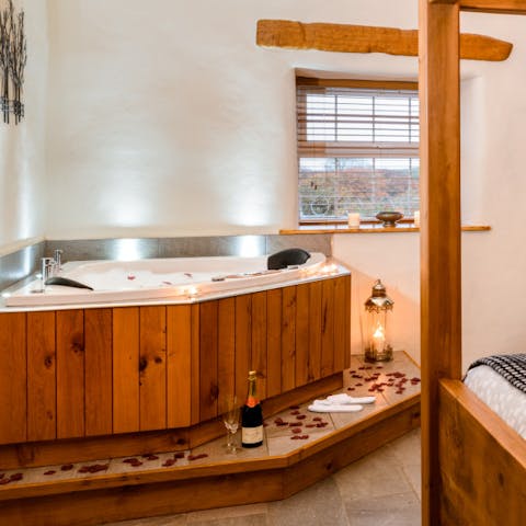 Soak in the spa-style tub 