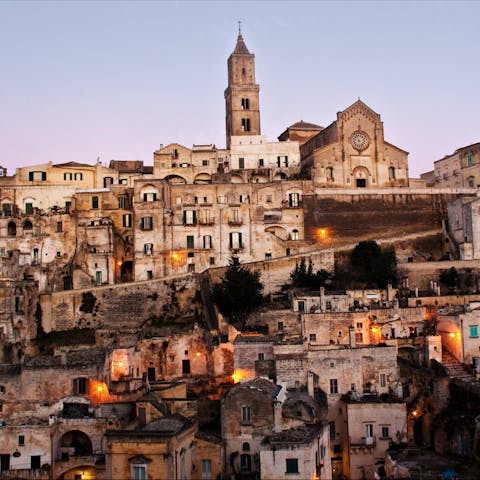 Explore Matera's many historic sights – the  Sassi di Matera Unesco World Heritage Site is a fifteen-minute walk away 
