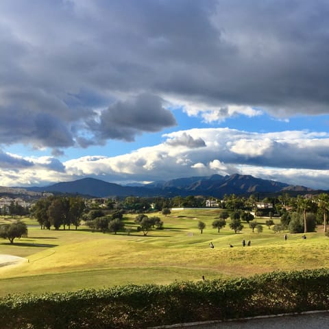 Tee off the Lauro Golf Course, overlooking the Sierra de Mijas Mountains, a short drive away