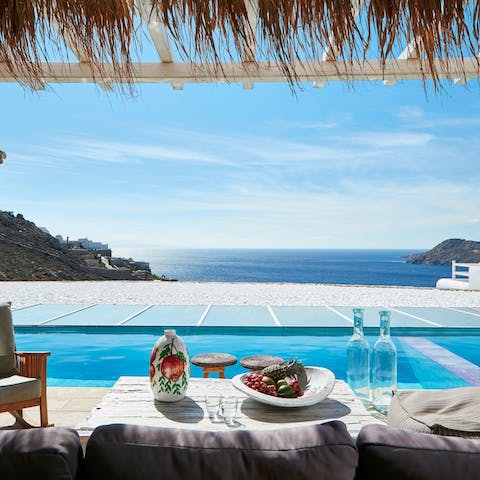 Splash about in the villa's private infinity pool