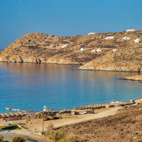 Head down to Elia Beach in under ten minutes' walk and swim in the seawater