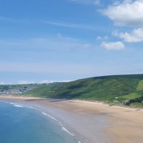 Lace up your walking boots and amble over to nearby Putsborough Sands 