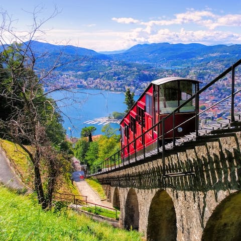 Take a trip on the funicular railway – it's twenty-two minutes away by car