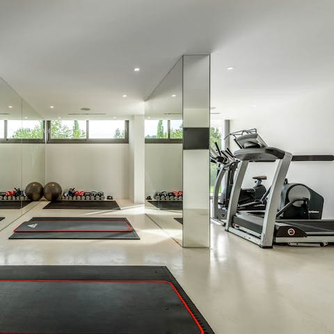 Keep up your fitness regime with the private gym