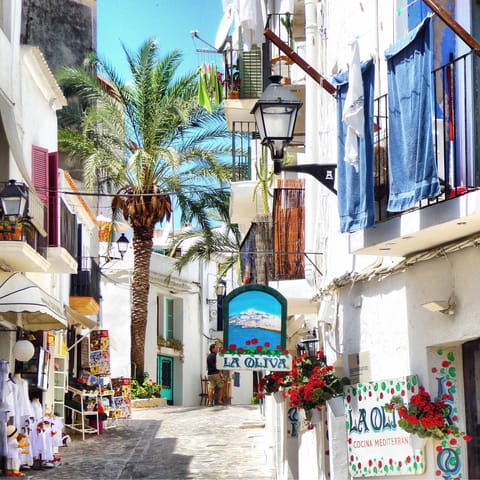 Take a twenty-minute drive to the bustling Ibiza Town