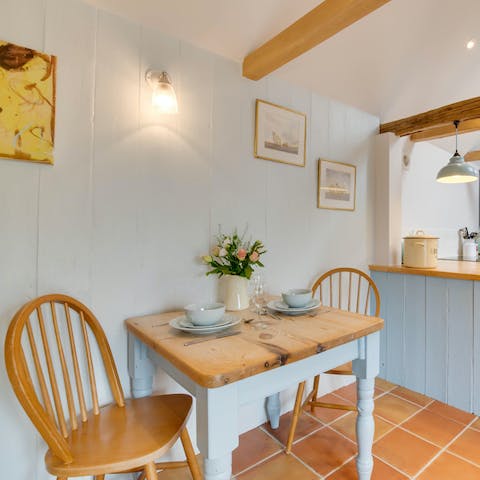 Rustle up some English countryside culinary delights at the dining area 