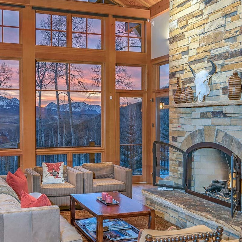Relax by the fire while wildlife-spotting