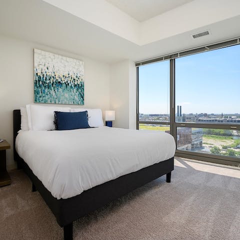 Wake up to views of Chicago from the bedrooms