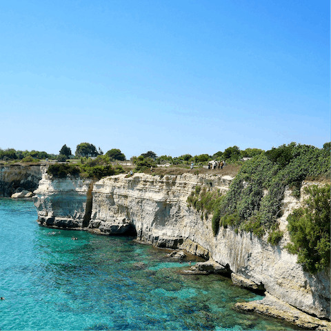 Head over to the ruggedly beautiful Puglian coastline starting as close as 22km away