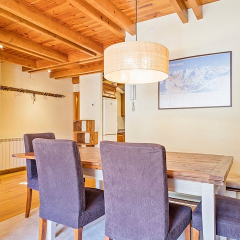 Plan a hillside hike with your loved ones around the dining table