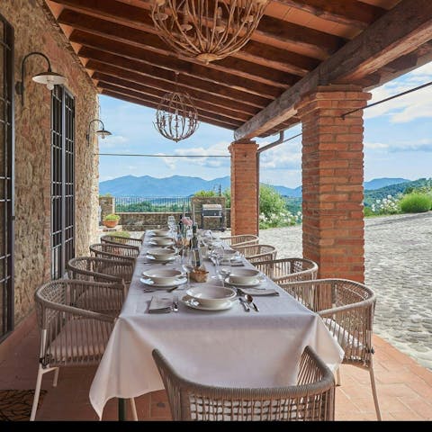 Dine alfresco with loved ones on the covered terrace