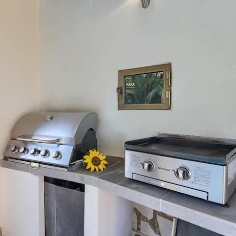 Enjoy a BBQ lunch in the large garden area