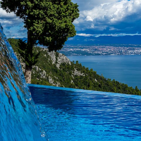 Admire the views of the Adriatic Sea from the infinity pool
