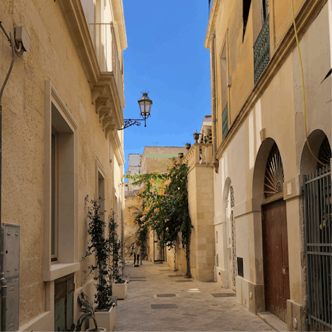 Drive up to Lecce, nicknamed the Florence of the South for its historic beauty
