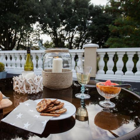 Dine on the private terrace