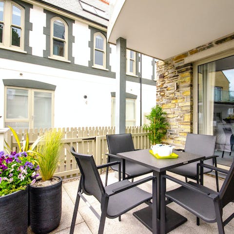 Enjoy a hearty breakfast alfresco on the charming terrace