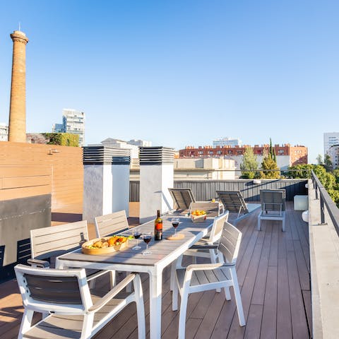 Chill out with a glass of fruity sangria on the communal terrace