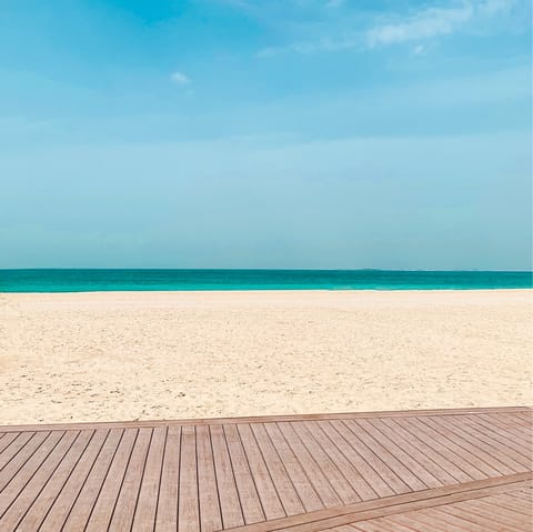 Take the short seven-minute stroll to the white sands and crystalline waters of JBR beach