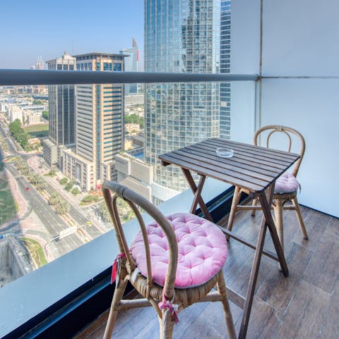 Enjoy your morning coffee on the balcony, overlooking the incredible view