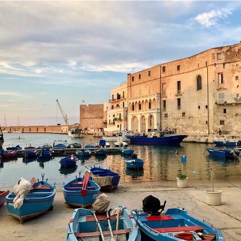 Drive into Monopoli and stroll around the harbour
