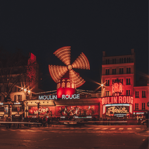 Take in a show to remember at the Moulin Rouge – it's a fifteen-minute walk away