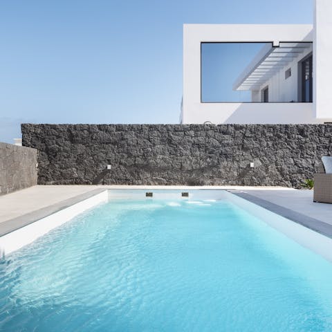 Enjoy a refreshing dip in the private pool to cool off in the Spanish sun
