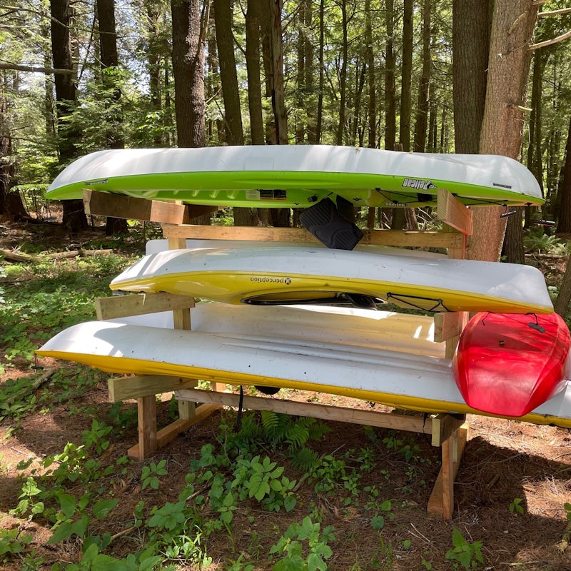Take to the water on one of the canoes