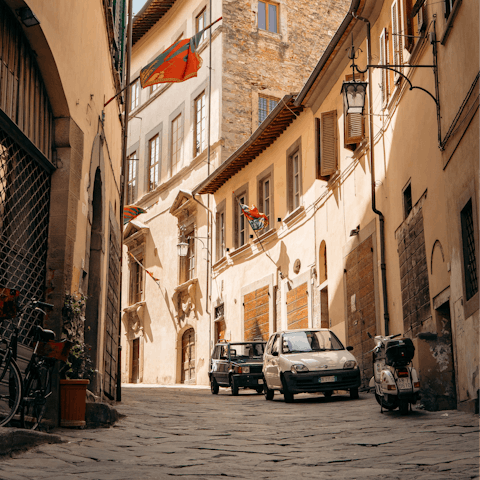 Head to the nearby city of Arezzo and explore it's charming winding streets