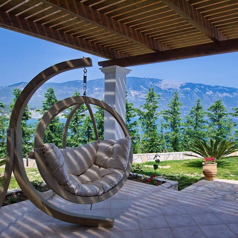 Curl up on the swing chair with a book