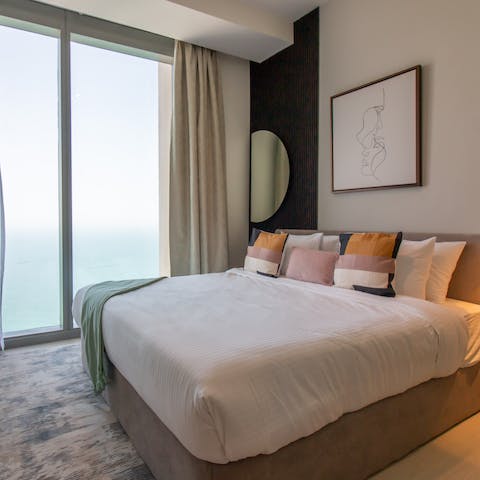 Wake up blissfully to the panoramic views of Bluewaters Island 